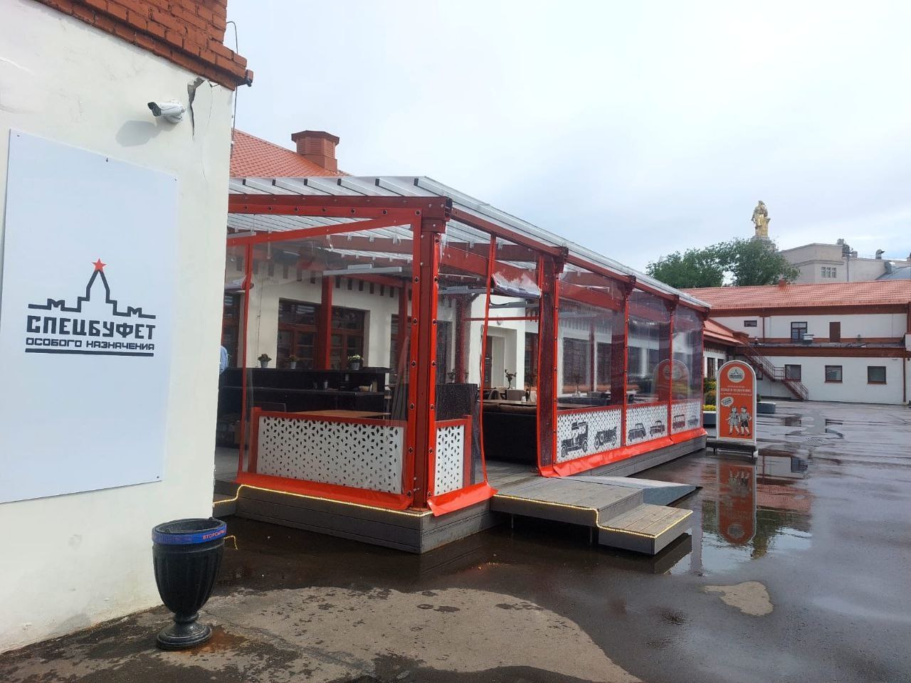 ПВХ шторы для летней террасы кафе в Анне